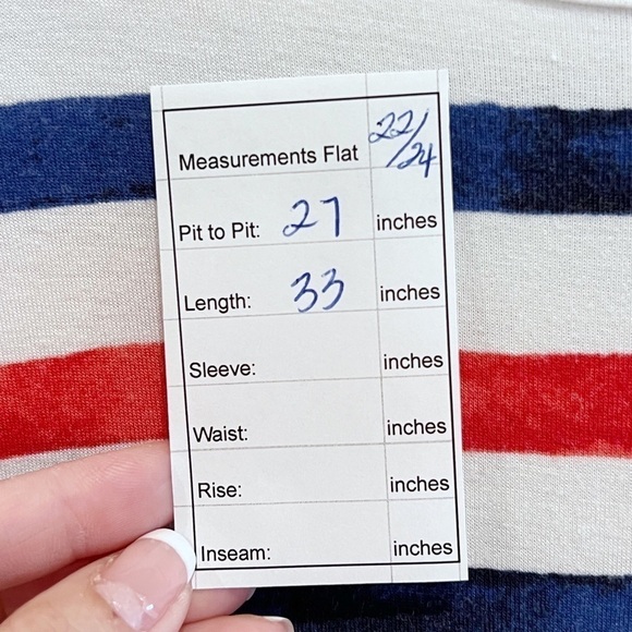 Lane Bryant Red White and Blue Stripes Cold Shoulder Swing Tee Size 22/24 - Picture 6 of 7